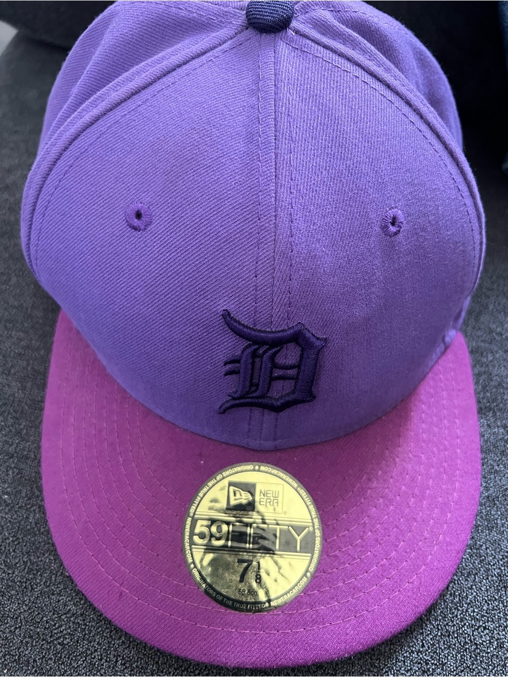 New Era Purple Crown with Magenta Brim Detroit D Fitted Hat